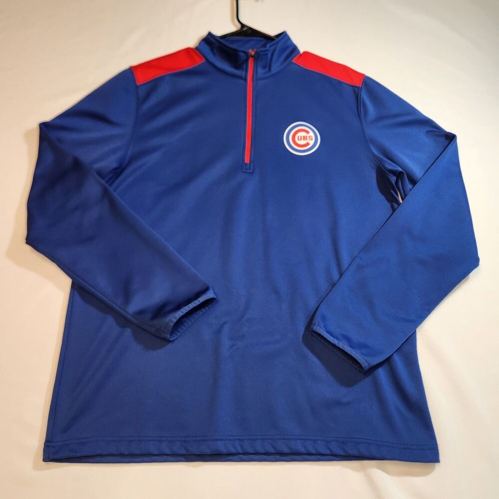 MLB Genuine Merchandise Chicago Cubs 1/4 Zip Pullover Jacket Size Large Baseball